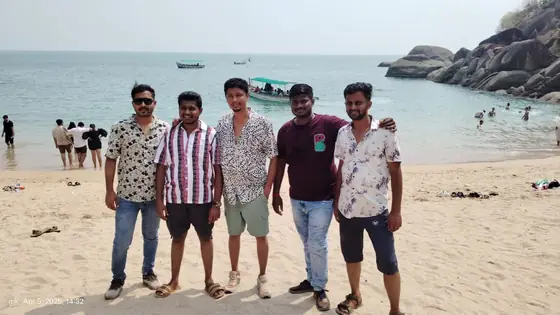 Customers on a beach tour by car from Solapur